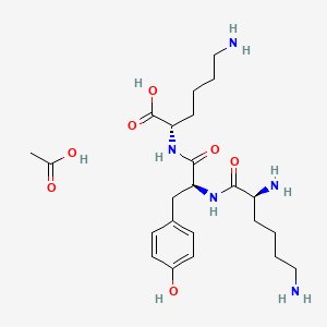 molecular formula C23H39N5O7 B6336280 acetic acid;(2S)-6-amino-2-[[(2S)-2-[[(2S)-2,6-diaminohexanoyl]amino]-3-(4-hydroxyphenyl)propanoyl]amino]hexanoic acid CAS No. 1217459-80-7