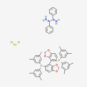 Dichloro{(S)-(-)-5,5'-bis[di(3,5-xylyl)phosphino]-4,4'-bi-1,3-benzodioxole}[(1S,2S)-(-)-1,2-diphenylethylenediamine]Ru(II)
