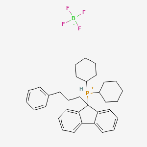 molecular formula C34H42BF4P B6336318 Dicyclohexyl[9-(3-phenylpropyl)-9-fluorenyl]phosphonium tetrafluoroborate CAS No. 1007311-95-6