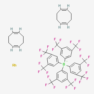 molecular formula C48H36BF24Rh- B6336334 Bis(1,5-cyclooctadiene)rhodium(I) tetrakis[bis(3,5-trifluoromethyl)phenyl]borate CAS No. 404573-66-6