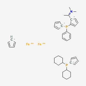 1-{[(S)-Ferrocenyl-2-(R)-ethyl-1-dimethylamino) phenyl]-(S)-phosphino}-1'- dicyclohexylphosphinoferrocene, 97% Chenphos