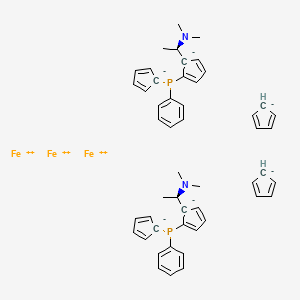 molecular formula C50H54Fe3N2P2 B6336370 cyclopenta-1,3-diene;(1R)-1-[2-[cyclopenta-2,4-dien-1-yl(phenyl)phosphanyl]cyclopenta-2,4-dien-1-yl]-N,N-dimethylethanamine;iron(2+) CAS No. 900505-82-0
