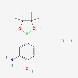 molecular formula C12H19BClNO3 B6336377 2-Amino-4-hydroxyphenylboronic acid pinacol ester hydrochloride CAS No. 1357387-53-1