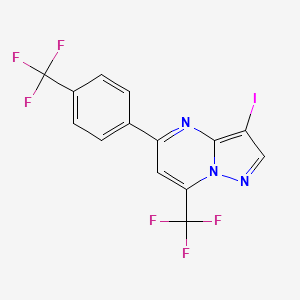 molecular formula C14H6F6IN3 B6336621 3-Iodo-7-(trifluoromethyl)-5-(4-(trifluoromethyl)phenyl)pyrazolo[1,5-a]pyrimidine CAS No. 911112-17-9