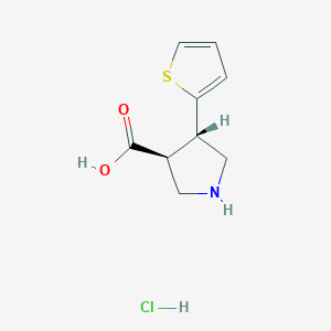molecular formula C9H12ClNO2S B6336817 (3S,4S)-4-thiophen-2-ylpyrrolidine-3-carboxylic acid;hydrochloride CAS No. 1049740-31-9