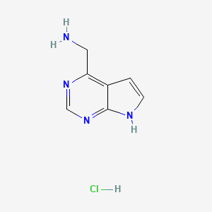 molecular formula C7H9ClN4 B6337118 7H-pyrrolo[2,3-d]pyrimidin-4-ylmethanamine hydrochloride CAS No. 1378817-39-0