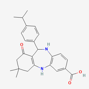 2,3,4,5,10,11-Hexahydro-3,3-dimethyl-11-[4-(1-methylethyl)phenyl]-1-oxo-1H-dibenzo[b,e][1,4]diazepine-7-carboxylic acid