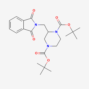 molecular formula C23H31N3O6 B6337355 Di-tert-butyl 2-((1,3-dioxoisoindolin-2-yl)methyl)piperazine-1,4-dicarboxylate CAS No. 1256815-06-1