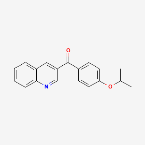 B6337578 4-(4-Isopropoxybenzoyl)quinoline;  97% CAS No. 1187166-22-8