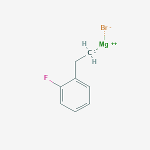 molecular formula C8H8BrFMg B6337705 2-Fluorophenethylmagnesium bromide, 0.5M in tetrahydrofuran CAS No. 1187169-09-0