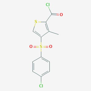 molecular formula C12H8Cl2O3S2 B063379 4-[(4-Chlorophenyl)sulfonyl]-3-methylthiophene-2-carbonyl chloride CAS No. 175137-66-3