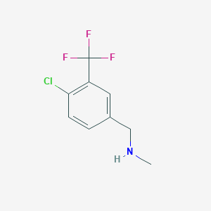 molecular formula C9H9ClF3N B6338210 Benzenemethanamine, 4-chloro-N-methyl-3-(trifluoromethyl)- CAS No. 90390-42-4
