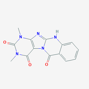 molecular formula C14H11N5O3 B063392 1,3-dimethyl-11H-purino[8,7-b]quinazoline-2,4,6-trione CAS No. 169692-29-9