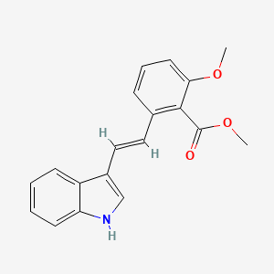 molecular formula C19H17NO3 B6339339 methyl 2-[(E)-2-(1H-indol-3-yl)ethenyl]-6-methoxybenzoate CAS No. 1171924-38-1