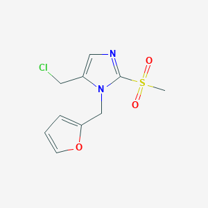 molecular formula C10H11ClN2O3S B6340023 5-(chloromethyl)-1-[(furan-2-yl)methyl]-2-methanesulfonyl-1H-imidazole CAS No. 1221342-65-9