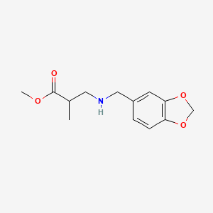 molecular formula C13H17NO4 B6340227 methyl 3-{[(2H-1,3-benzodioxol-5-yl)methyl]amino}-2-methylpropanoate CAS No. 92042-01-8