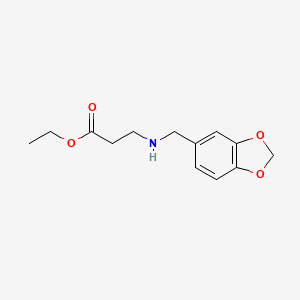 molecular formula C13H17NO4 B6340526 ethyl 3-{[(2H-1,3-benzodioxol-5-yl)methyl]amino}propanoate CAS No. 1221341-50-9