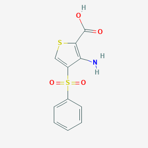 molecular formula C11H9NO4S2 B063408 3-Amino-4-(phenylsulfonyl)thiophene-2-carboxylic acid CAS No. 175201-59-9