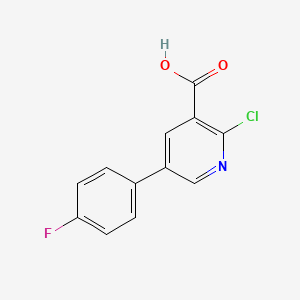 molecular formula C12H7ClFNO2 B6340980 2-Chloro-5-(4-fluorophenyl)pyridine-3-carboxylic acid CAS No. 1214378-21-8