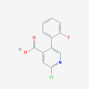molecular formula C12H7ClFNO2 B6341140 2-Chloro-5-(2-fluorophenyl)pyridine-4-carboxylic acid CAS No. 1214358-54-9