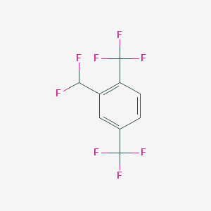 molecular formula C9H4F8 B6341148 2-(Difluoromethyl)-1,4-bis(trifluoromethyl)benzene CAS No. 393-83-9