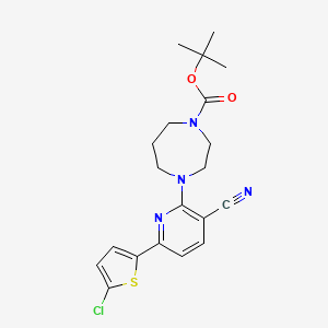 molecular formula C20H23ClN4O2S B6341478 tert-Butyl 4-[6-(5-chlorothiophen-2-yl)-3-cyanopyridin-2-yl]-1,4-diazepane-1-carboxylate CAS No. 1198278-10-2