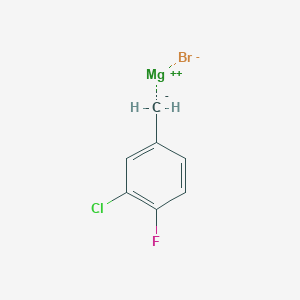 molecular formula C7H5BrClFMg B6341574 3-Chloro-4-fluorobenzylmagnesium bromide, 0.25M in 2-MeTHF CAS No. 955041-76-6