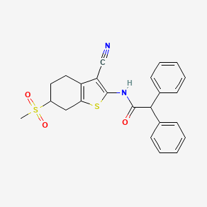 molecular formula C24H22N2O3S2 B6341751 N-(3-Cyano-6-methanesulfonyl-4,5,6,7-tetrahydro-1-benzothiophen-2-yl)-2,2-diphenylacetamide CAS No. 1148027-15-9