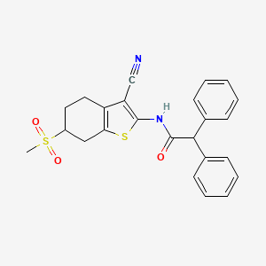 N-(3-Cyano-6-methanesulfonyl-4,5,6,7-tetrahydro-1-benzothiophen-2-yl)-2,2-diphenylacetamide