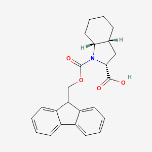 molecular formula C24H25NO4 B6341862 rel-(2R,3aR,7aR)-1-(((9H-Fluoren-9-yl)methoxy)carbonyl)octahydro-1H-indole-2-carboxylic acid CAS No. 134526-62-8