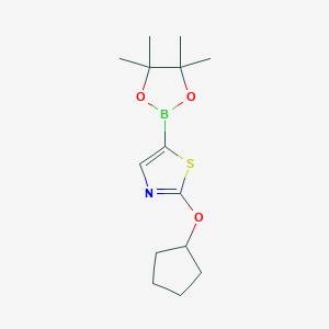 molecular formula C14H22BNO3S B6342318 2-(Cyclopentoxy)thiazole-5-boronic acid pinacol ester CAS No. 1417631-06-1
