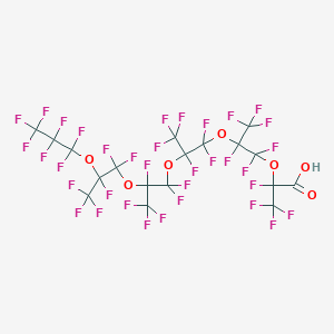 molecular formula C18HF35O7 B6342554 Perfluoro(2,5,8,11,14-pentamethyl-3,6,9,12,15-pentaoxaoctadecanoic) acid CAS No. 52481-85-3