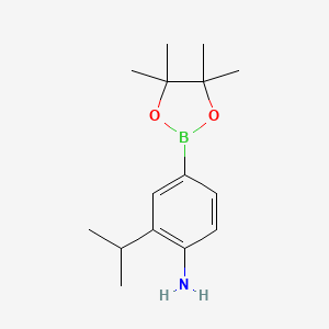 molecular formula C15H24BNO2 B6342640 4-Amino-3-isopropylphenylboronic acid pinacol ester CAS No. 2121513-20-8