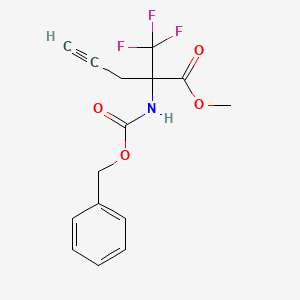 molecular formula C15H14F3NO4 B6342764 Methyl 2-{[(benzyloxy)carbonyl]amino}-2-(trifluoromethyl)pent-4-ynoate CAS No. 929616-31-9