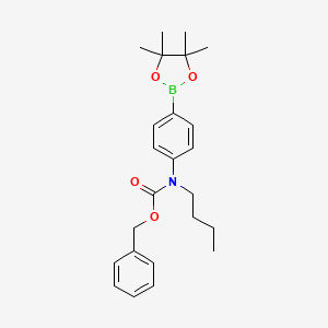 molecular formula C24H32BNO4 B6342782 Benzyl N-butyl-N-[4-(tetramethyl-1,3,2-dioxaborolan-2-yl)phenyl]carbamate CAS No. 2096994-88-4