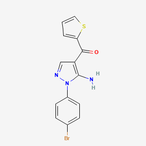 molecular formula C14H10BrN3OS B6342894 (5-Amino-1-(4-bromophenyl)-1H-pyrazol-4-yl)(thiophen-2-yl)methanone CAS No. 618091-98-8