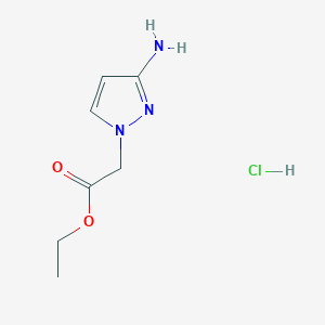 molecular formula C7H12ClN3O2 B6342979 Ethyl 2-(3-amino-1h-pyrazol-1-yl)acetate hydrochloride CAS No. 1042152-58-8