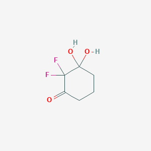 molecular formula C6H8F2O3 B063433 2,2-Difluoro-3,3-dihydroxycyclohexanone CAS No. 183742-86-1