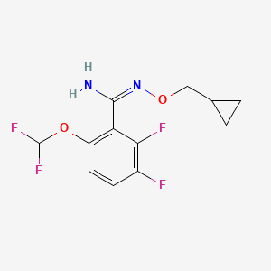 molecular formula C12H12F4N2O2 B6343361 N'-(Cyclopropylmethoxy)-6-(difluoromethoxy)-2,3-difluorobenzene-1-carboximidamide CAS No. 221202-26-2