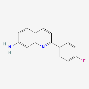 molecular formula C15H11FN2 B6343365 2-(4-fluorophenyl)quinolin-7-amine CAS No. 1029773-05-4