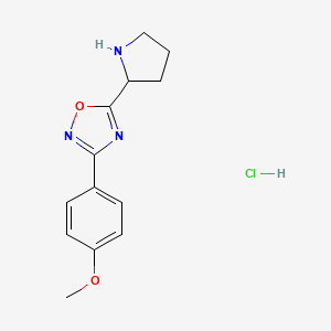 molecular formula C13H16ClN3O2 B6343815 3-(4-Methoxyphenyl)-5-pyrrolidin-2-yl-1,2,4-oxadiazole hydrochloride CAS No. 1706458-16-3