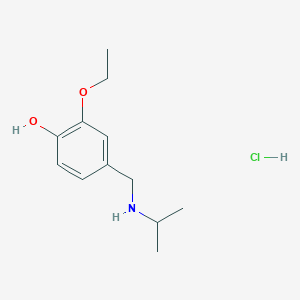 molecular formula C12H20ClNO2 B6343945 2-Ethoxy-4-{[(propan-2-yl)amino]methyl}phenol hydrochloride CAS No. 33597-45-4