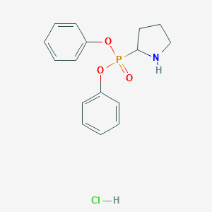 molecular formula C16H19ClNO3P B063440 膦酸、2-吡咯烷基-、二苯酯、盐酸盐 CAS No. 174298-14-7