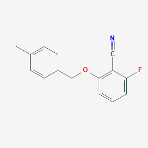 molecular formula C15H12FNO B063445 2-Fluoro-6-((4-methylbenzyl)oxy)benzonitrile CAS No. 175204-09-8