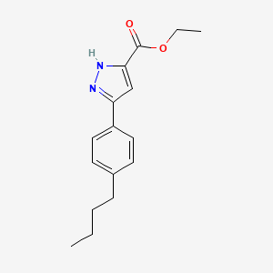 molecular formula C16H20N2O2 B6344864 Ethyl 5-(4-butylphenyl)-1H-pyrazole-3-carboxylate CAS No. 1326810-75-6
