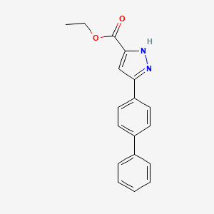 molecular formula C18H16N2O2 B6344872 ethyl 5-{[1,1'-biphenyl]-4-yl}-1H-pyrazole-3-carboxylate CAS No. 132726-35-3