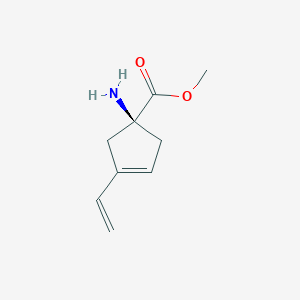molecular formula C9H13NO2 B063456 methyl (1S)-1-amino-3-ethenylcyclopent-3-ene-1-carboxylate CAS No. 194287-38-2