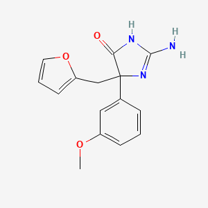 molecular formula C15H15N3O3 B6345668 2-amino-5-[(furan-2-yl)methyl]-5-(3-methoxyphenyl)-4,5-dihydro-1H-imidazol-4-one CAS No. 1354916-34-9