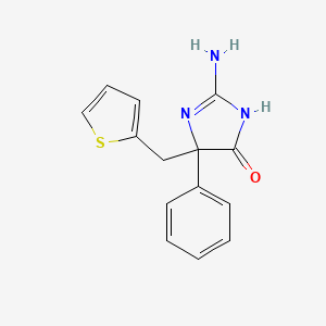 molecular formula C14H13N3OS B6345710 2-amino-5-phenyl-5-[(thiophen-2-yl)methyl]-4,5-dihydro-1H-imidazol-4-one CAS No. 1354934-48-7