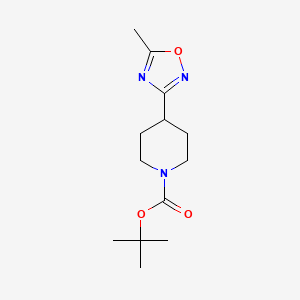 molecular formula C13H21N3O3 B6346006 Tert-butyl 4-(5-methyl-1,2,4-oxadiazol-3-yl)piperidine-1-carboxylate CAS No. 280110-66-9